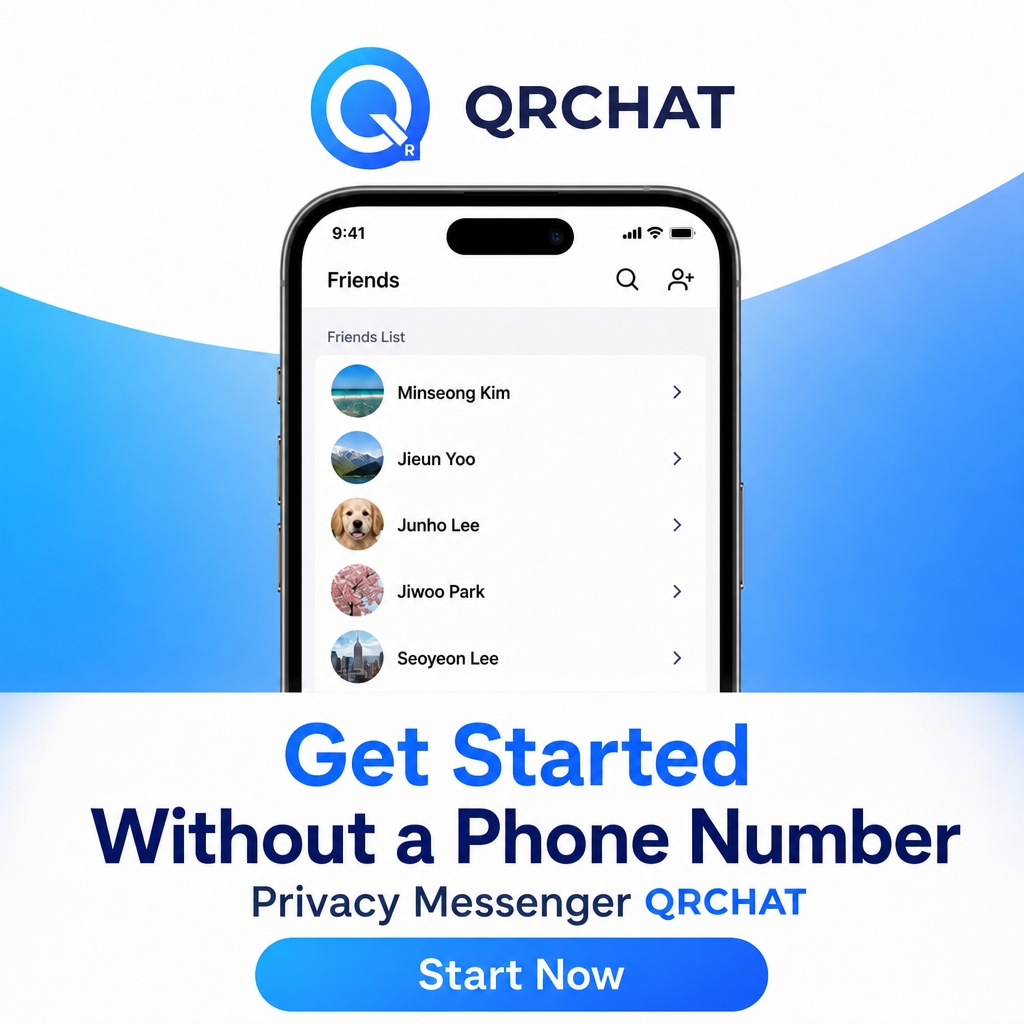 QRChat phone-number-free messenger poster