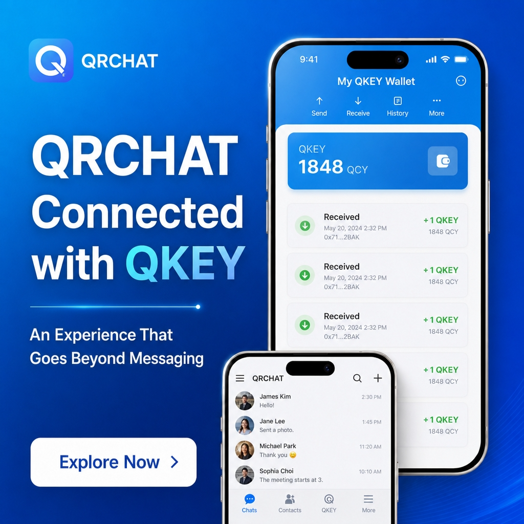 QRChat connected with QKEY poster