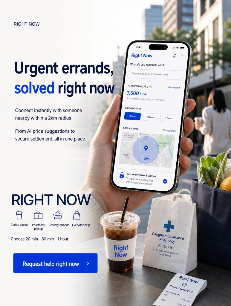 RightNow urgent errand service poster